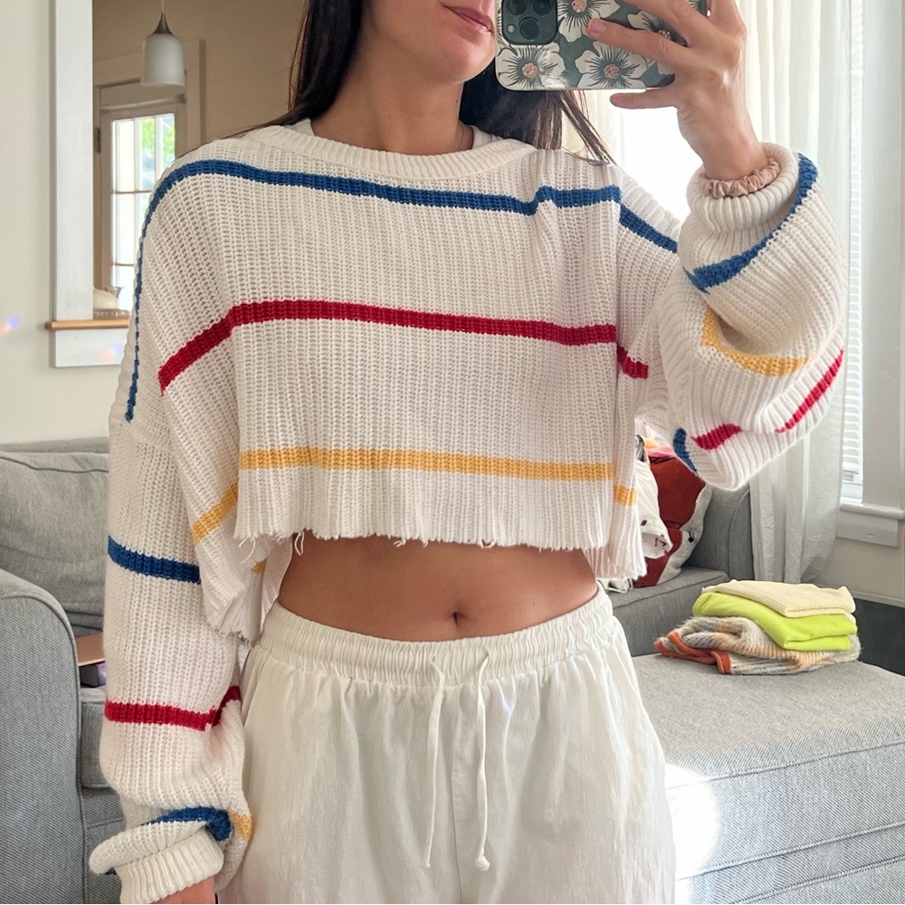 Eddie Bauer White Knit Sweater